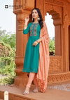 Ruhani By Kadlee Rayon Weaving Kurti With Bottom Dupatta Wholesale Market In Surat